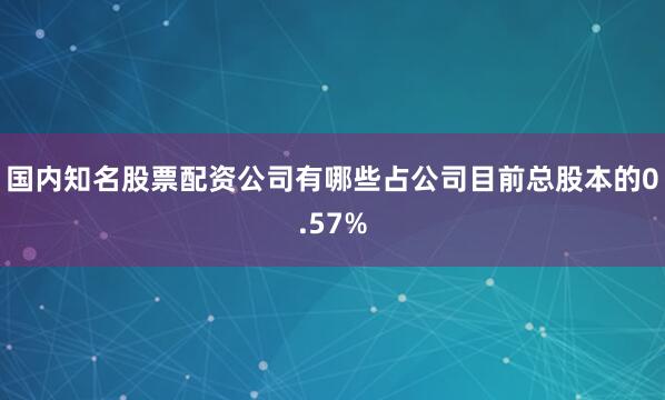 国内知名股票配资公司有哪些占公司目前总股本的0.57%